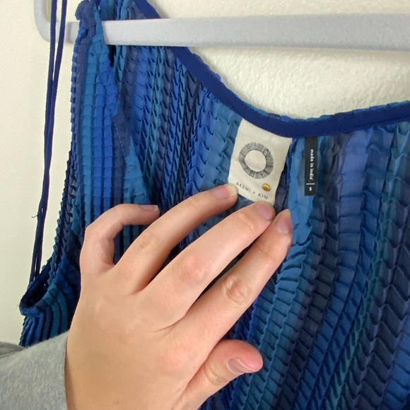 Akemi + Kin Anthropologie Blue Balance Tassel Top - Picture 7 of 11